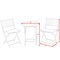 3-Piece Patio Bistro Set Folding Table and 2 Chairs Balcony Outdoor Furniture